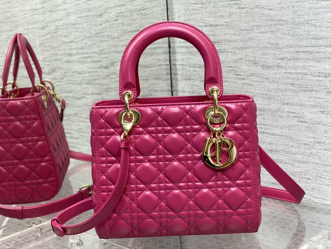 Medium Lady Dior Bag Purple Cannage Lambskin